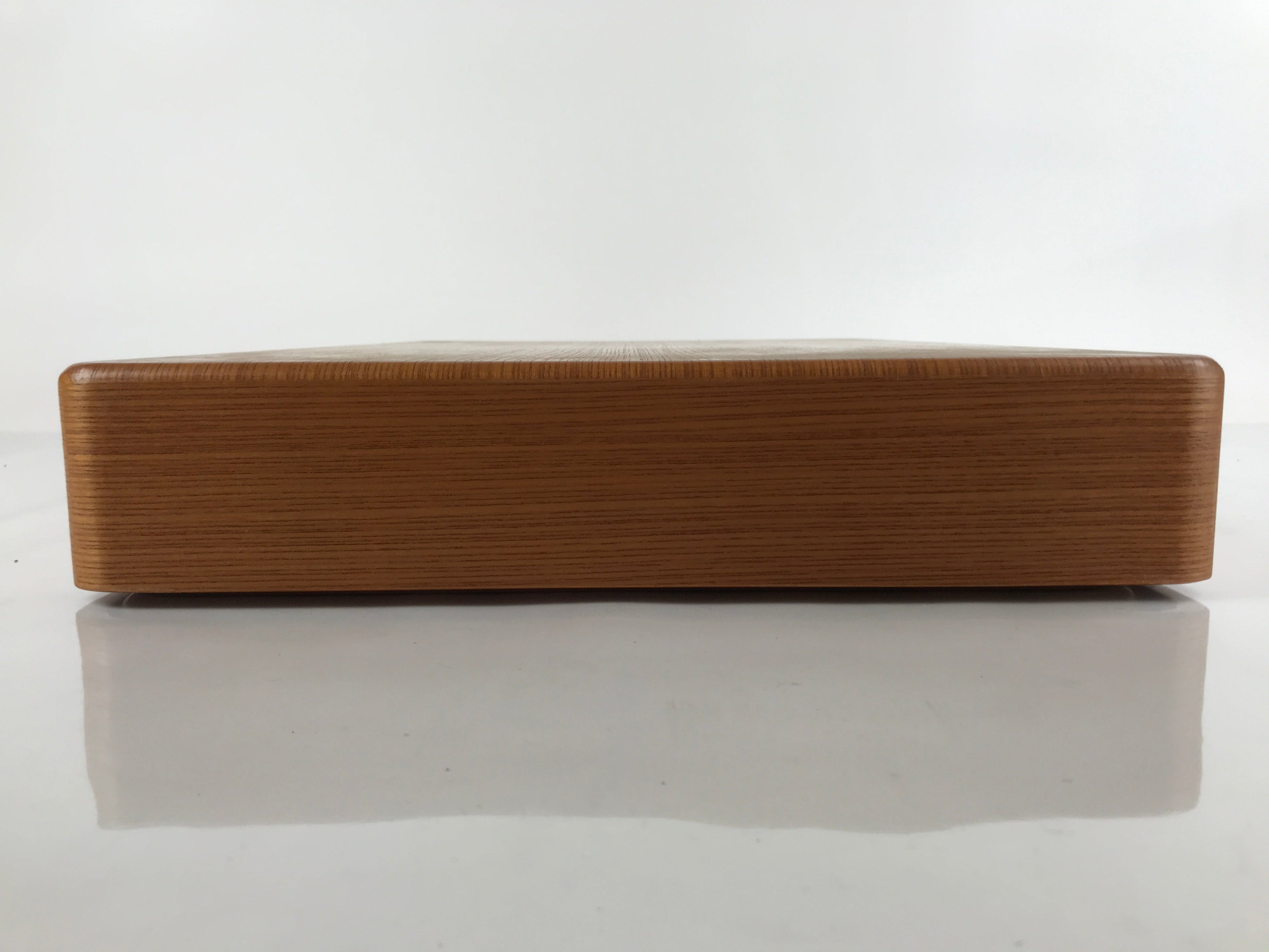 Japanese Brushed Lacquer Wooden Lidded Storage Box Vtg Container Brown L157