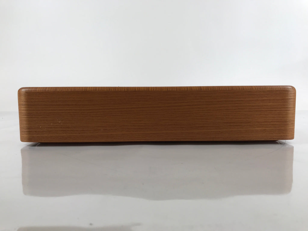 Japanese Brushed Lacquer Wooden Lidded Storage Box Vtg Container Brown L157