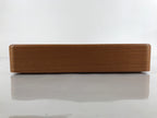 Japanese Brushed Lacquer Wooden Lidded Storage Box Vtg Container Brown L157