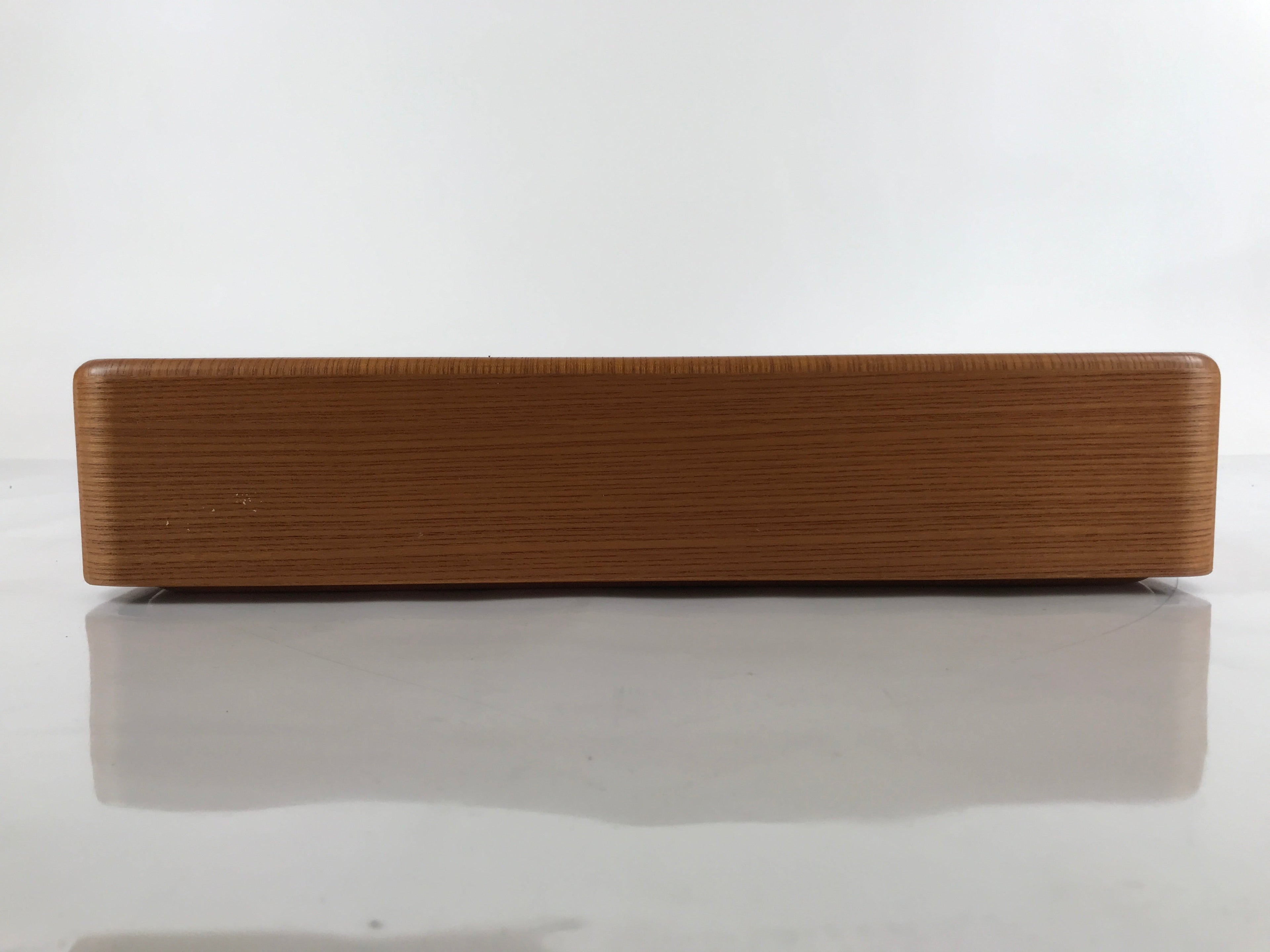 Japanese Brushed Lacquer Wooden Lidded Storage Box Vtg Container Brown L157