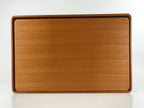 Japanese Brushed Lacquer Wooden Lidded Storage Box Vtg Container Brown L157