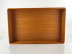 Japanese Brushed Lacquer Wooden Lidded Storage Box Vtg Container Brown L157