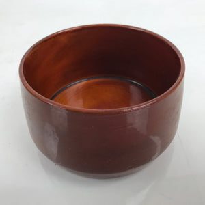 Japanese Brushed Lacquer Wooden Sake Snack Cup Vtg Kobachi Bowl Brown L328