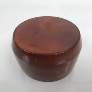 Japanese Brushed Lacquer Wooden Sake Snack Cup Vtg Kobachi Bowl Brown L328