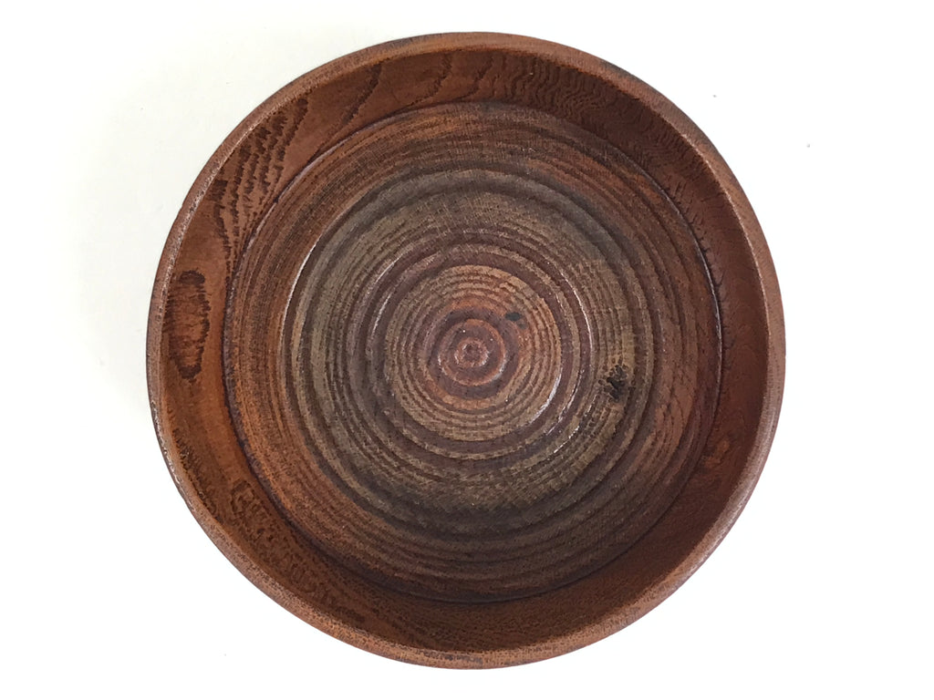 Japanese Brushed Lacquer Wooden Sake Snack Cup Vtg Kobachi Bowl Brown L479