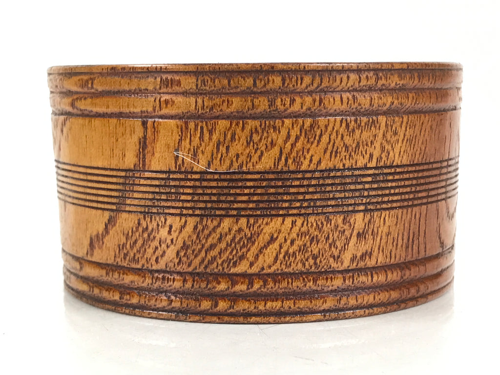 Japanese Brushed Lacquer Wooden Sake Snack Cup Vtg Kobachi Bowl Brown L479