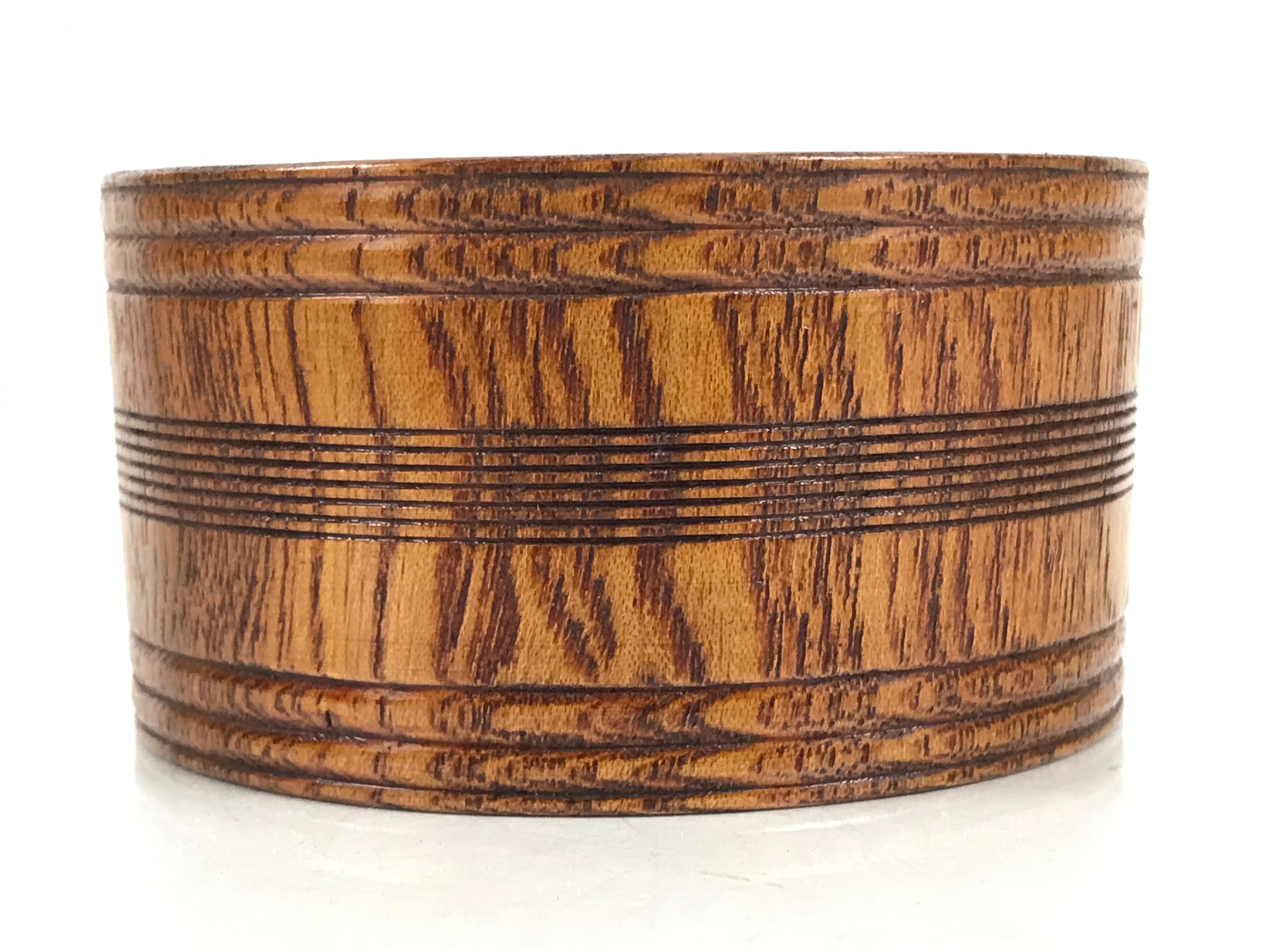 Japanese Brushed Lacquer Wooden Sake Snack Cup Vtg Kobachi Bowl Brown L479