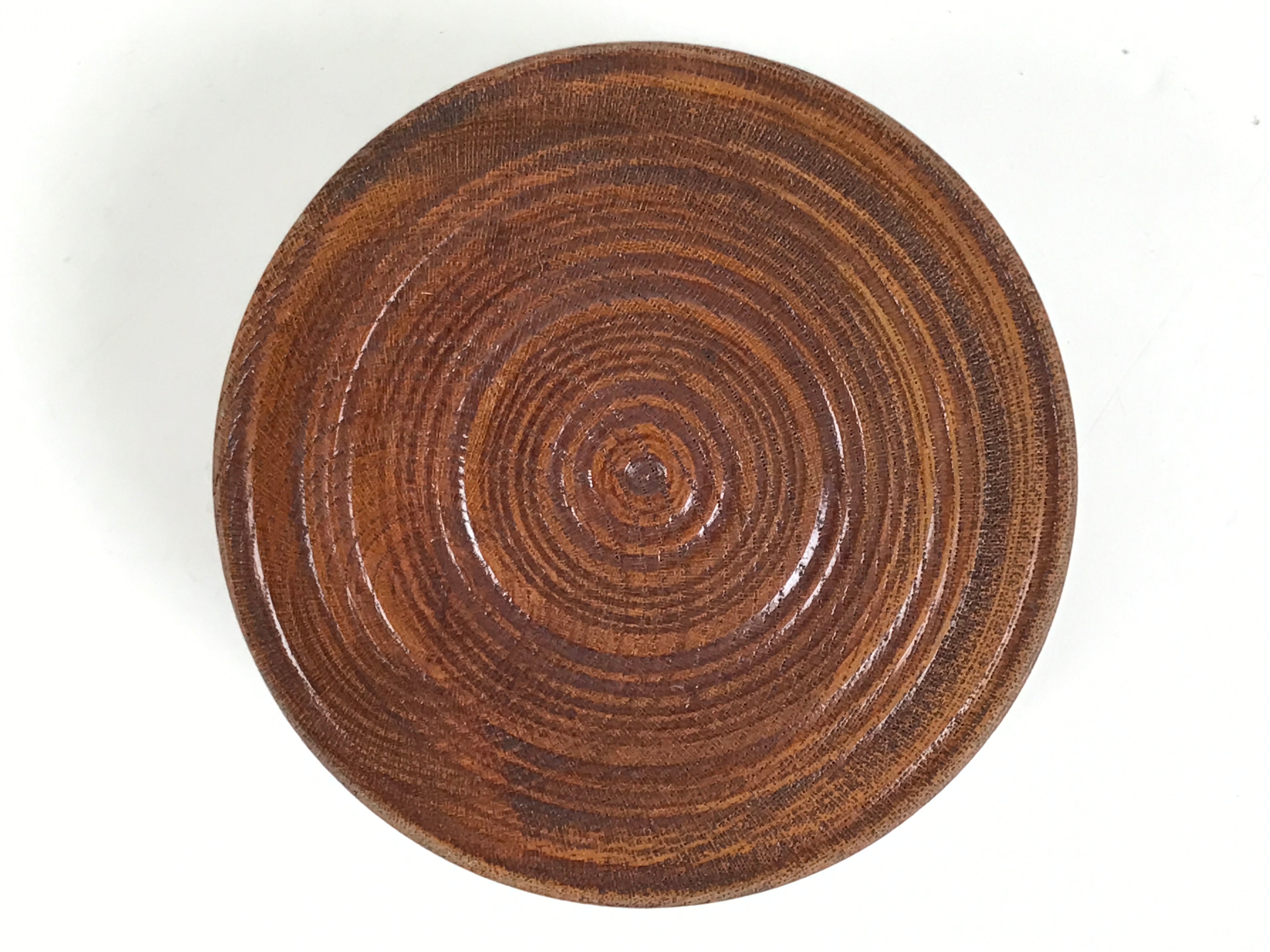 Japanese Brushed Lacquer Wooden Sake Snack Cup Vtg Kobachi Bowl Brown L479