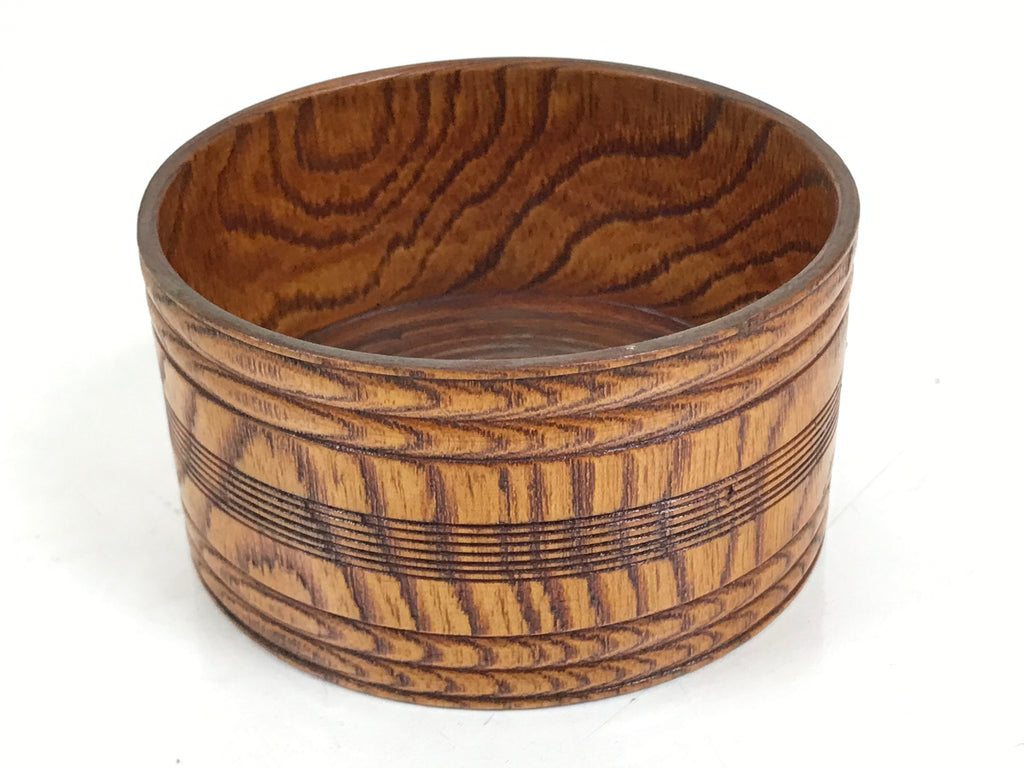 Japanese Brushed Lacquer Wooden Sake Snack Cup Vtg Kobachi Bowl Brown L480