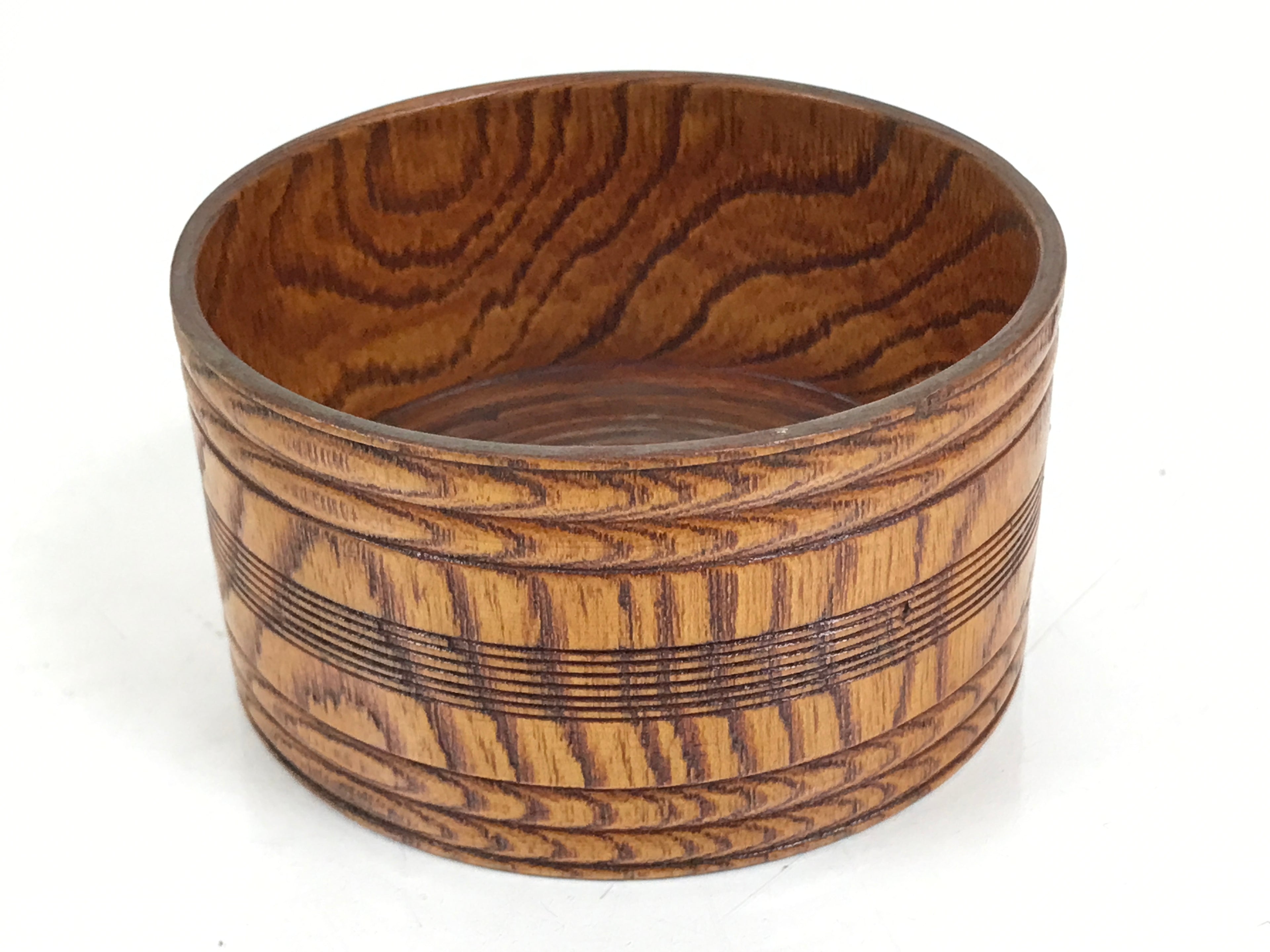 Japanese Brushed Lacquer Wooden Sake Snack Cup Vtg Kobachi Bowl Brown L480