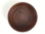 Japanese Brushed Lacquer Wooden Sake Snack Cup Vtg Kobachi Bowl Brown L480