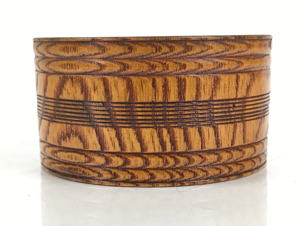 Japanese Brushed Lacquer Wooden Sake Snack Cup Vtg Kobachi Bowl Brown L480
