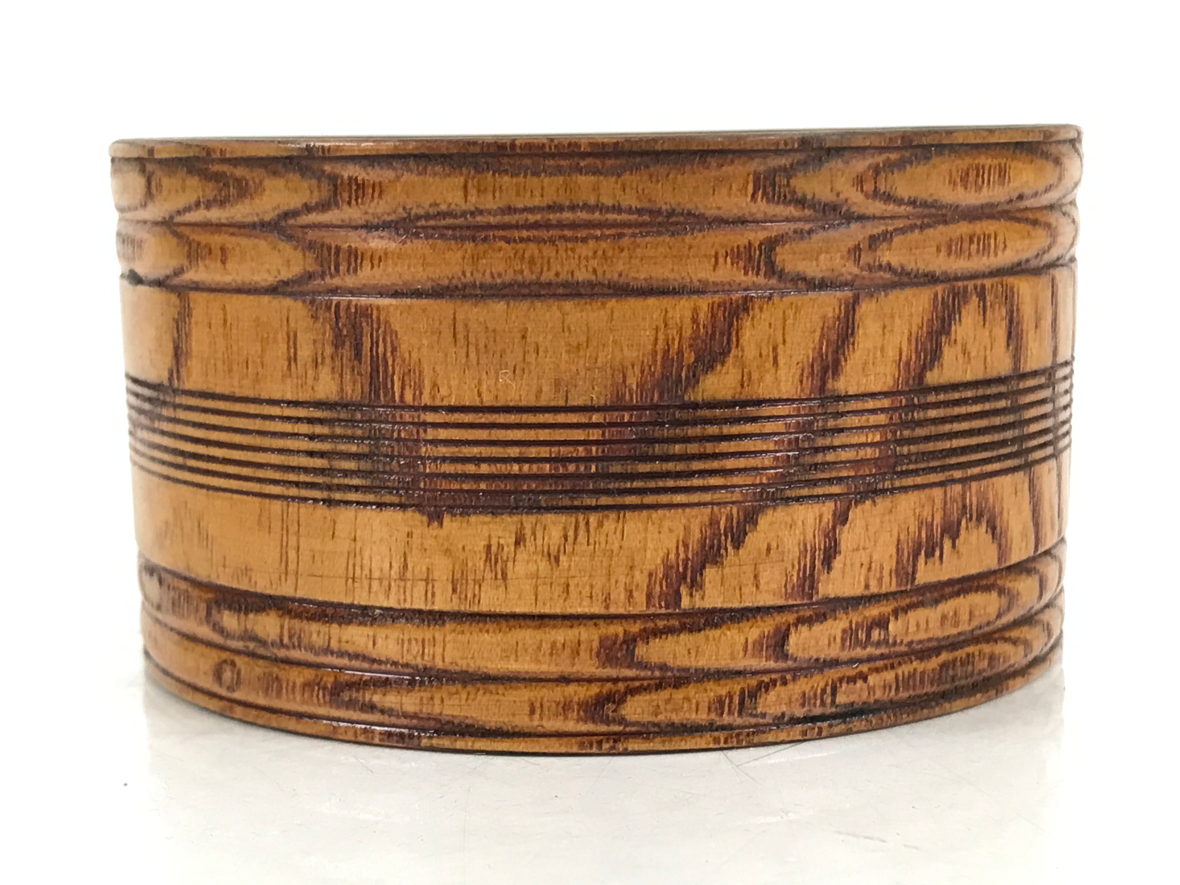 Japanese Brushed Lacquer Wooden Sake Snack Cup Vtg Kobachi Bowl Brown L480