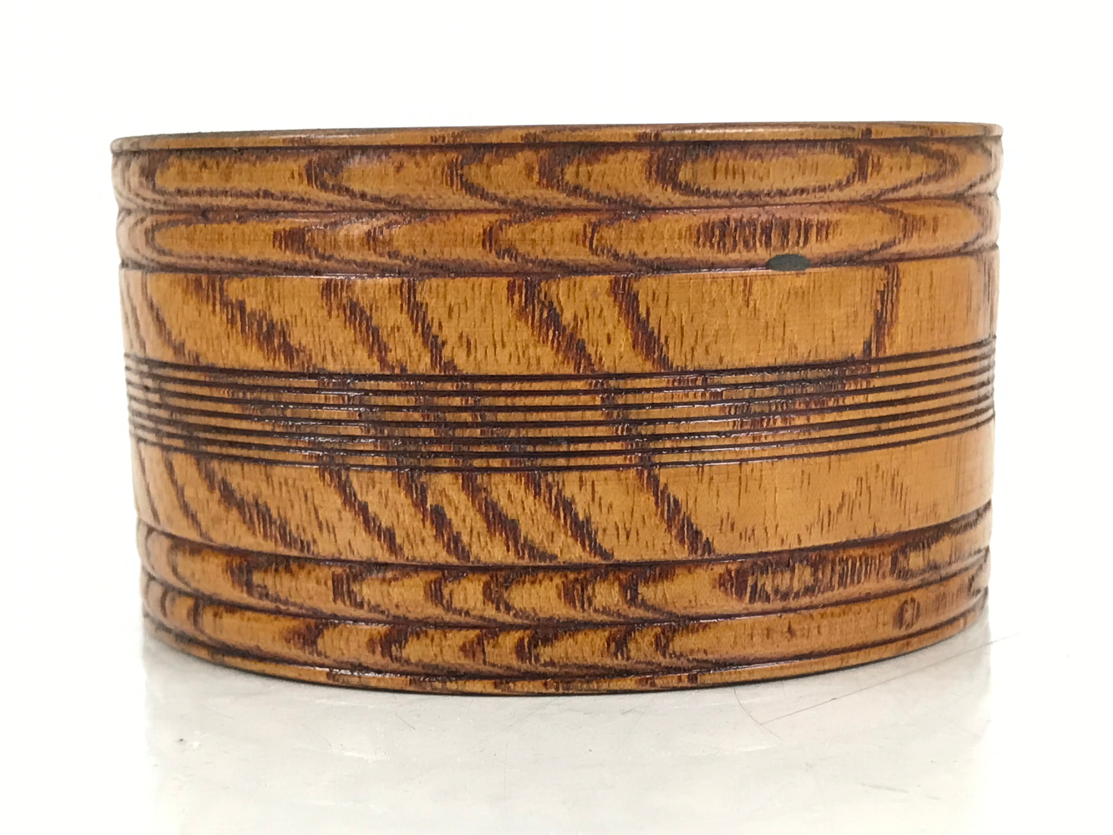 Japanese Brushed Lacquer Wooden Sake Snack Cup Vtg Kobachi Bowl Brown L480