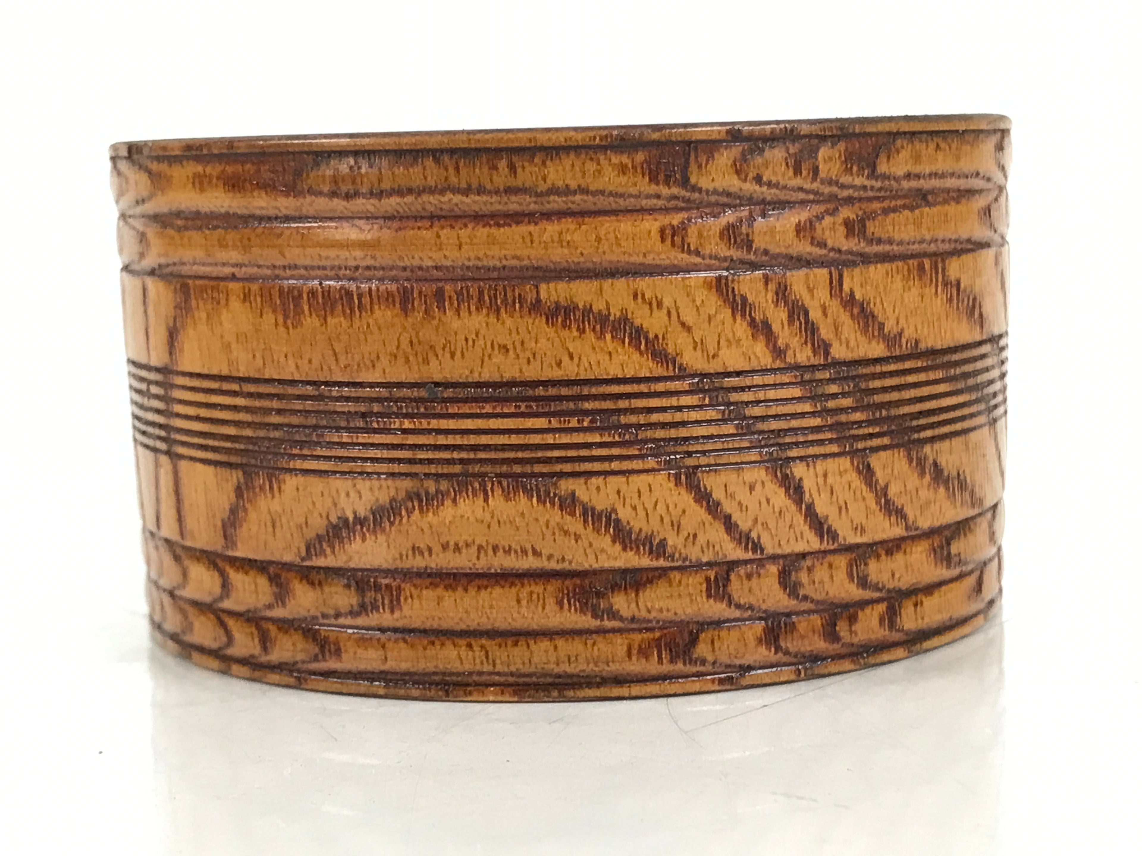 Japanese Brushed Lacquer Wooden Sake Snack Cup Vtg Kobachi Bowl Brown L480