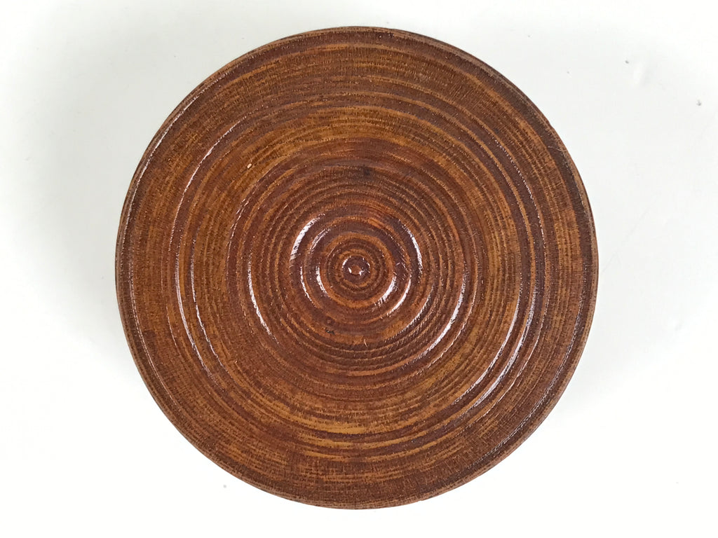 Japanese Brushed Lacquer Wooden Sake Snack Cup Vtg Kobachi Bowl Brown L480