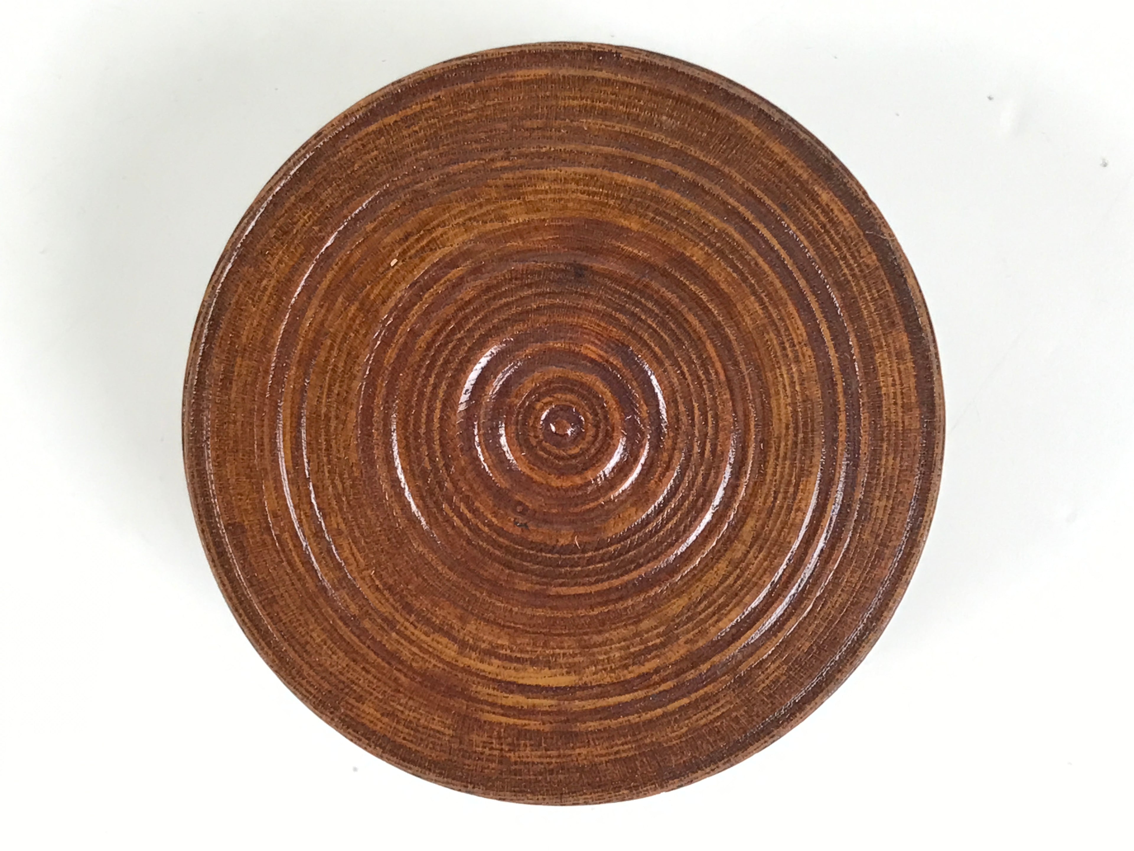 Japanese Brushed Lacquer Wooden Sake Snack Cup Vtg Kobachi Bowl Brown L480