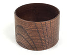 Japanese Brushed Lacquer Wooden Sake Snack Cup Vtg Kobachi Bowl Brown L481