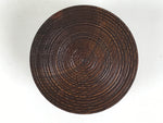 Japanese Brushed Lacquer Wooden Sake Snack Cup Vtg Kobachi Bowl Brown L481