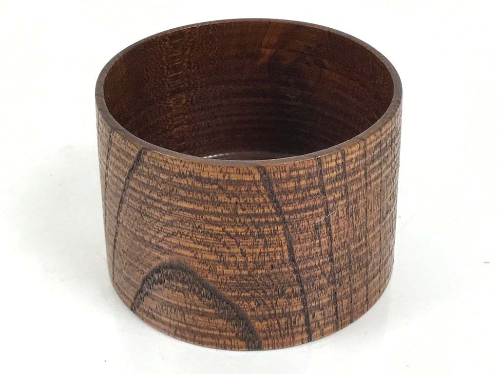 Japanese Brushed Lacquer Wooden Sake Snack Cup Vtg Kobachi Bowl Brown L482
