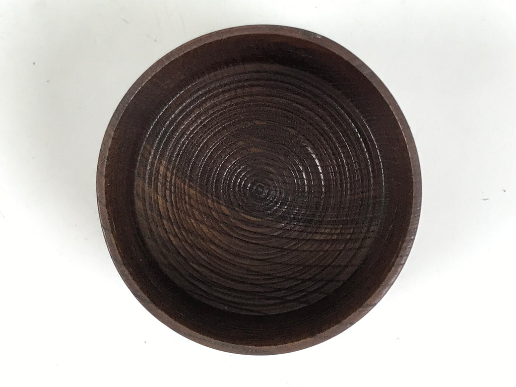 Japanese Brushed Lacquer Wooden Sake Snack Cup Vtg Kobachi Bowl Brown L482