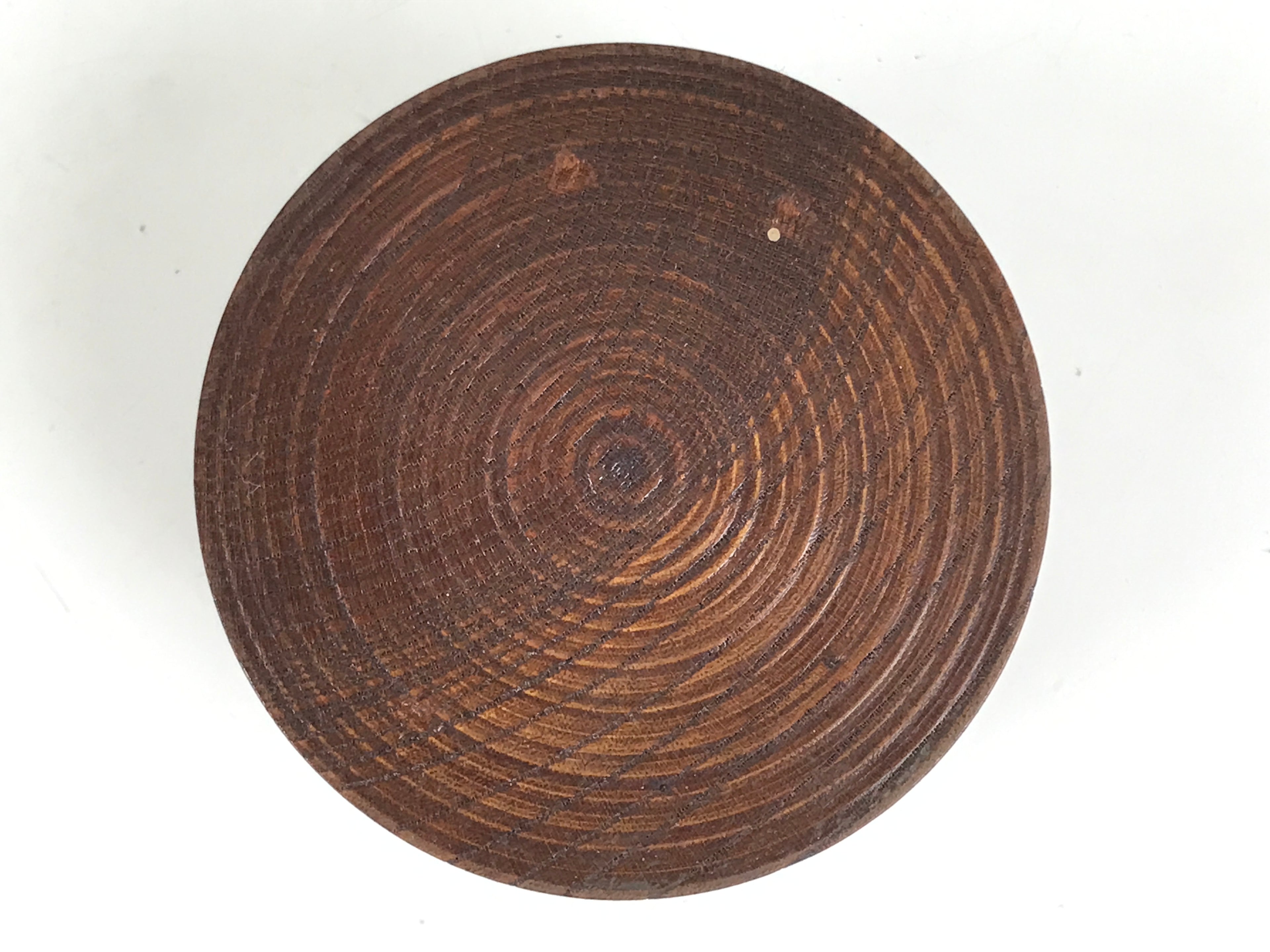 Japanese Brushed Lacquer Wooden Sake Snack Cup Vtg Kobachi Bowl Brown L482