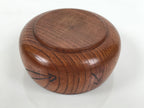 Japanese Brushed Lacquer Wooden Sake Snack Cup Vtg Kobachi Bowl Brown L597