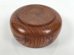 Japanese Brushed Lacquer Wooden Sake Snack Cup Vtg Kobachi Bowl Brown L597
