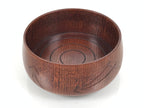 Japanese Brushed Lacquer Wooden Sake Snack Cup Vtg Kobachi Bowl Brown L598
