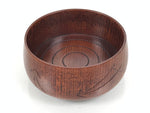 Japanese Brushed Lacquer Wooden Sake Snack Cup Vtg Kobachi Bowl Brown L598