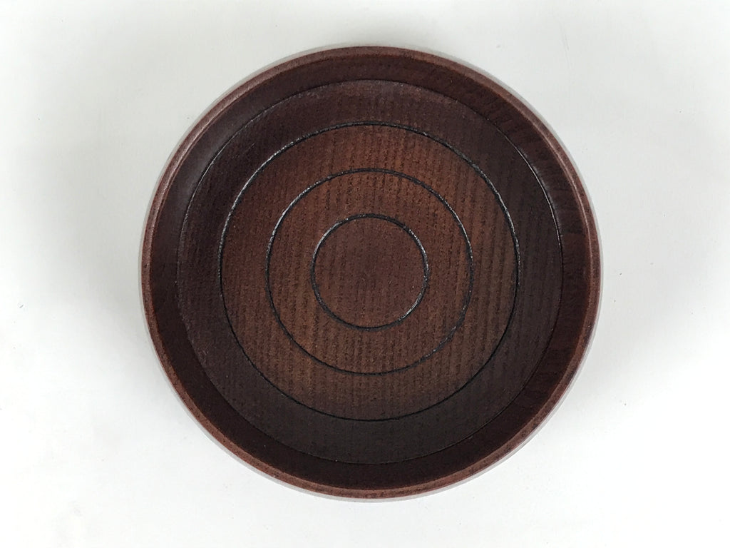 Japanese Brushed Lacquer Wooden Sake Snack Cup Vtg Kobachi Bowl Brown L598