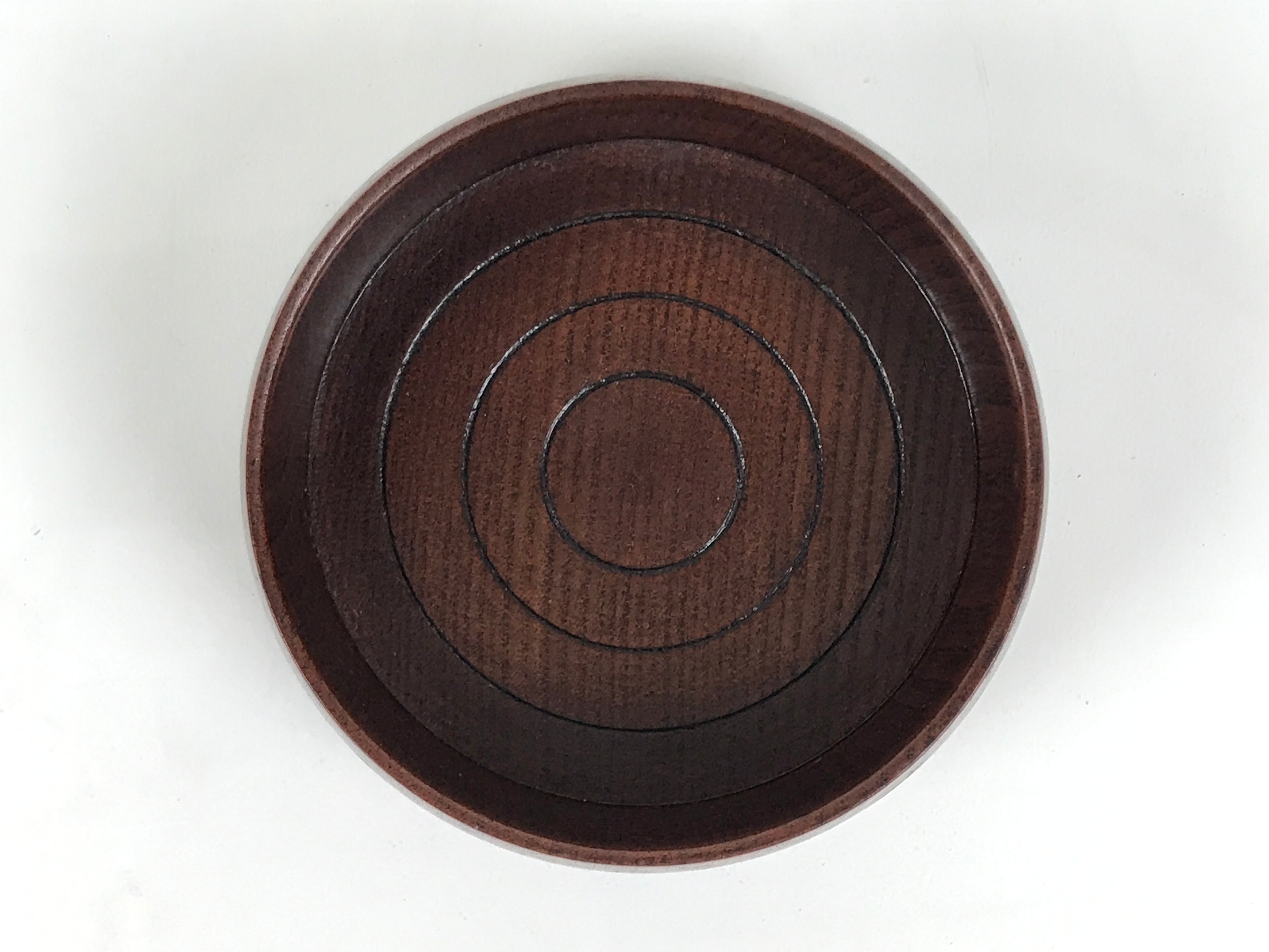 Japanese Brushed Lacquer Wooden Sake Snack Cup Vtg Kobachi Bowl Brown L598