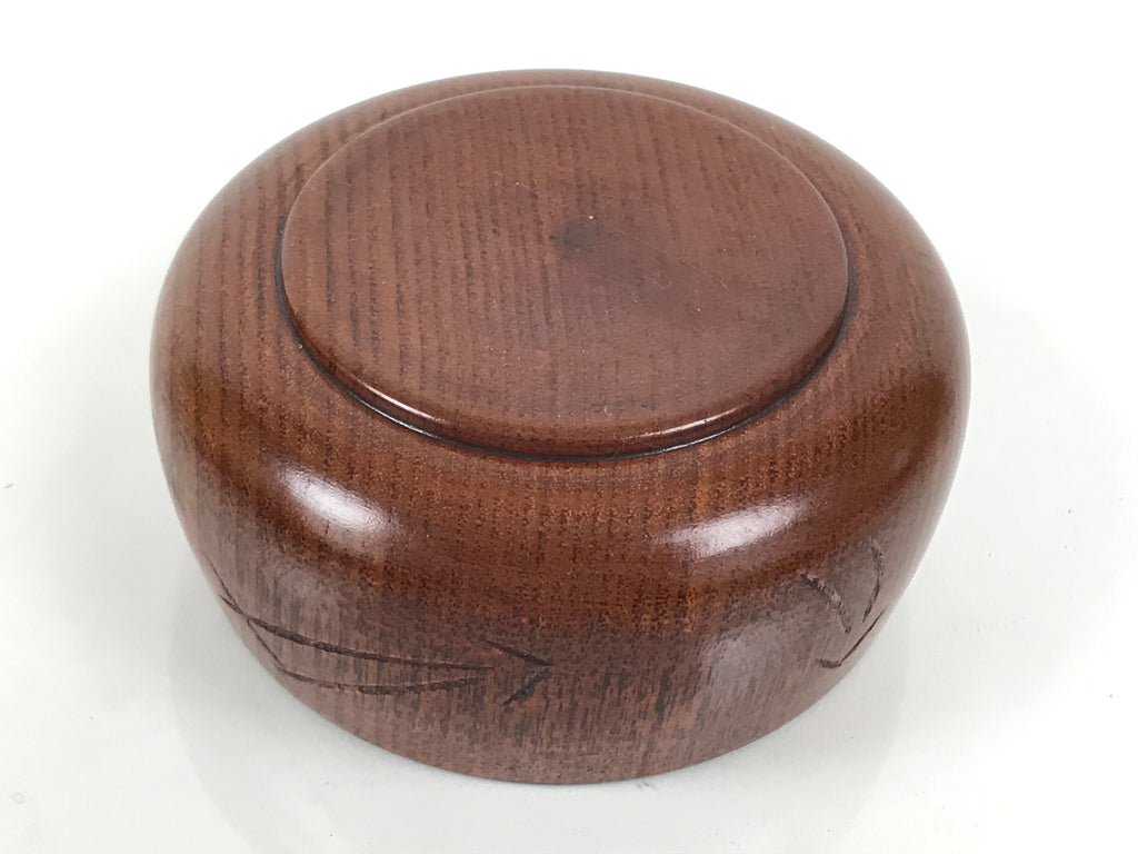 Japanese Brushed Lacquer Wooden Sake Snack Cup Vtg Kobachi Bowl Brown L598