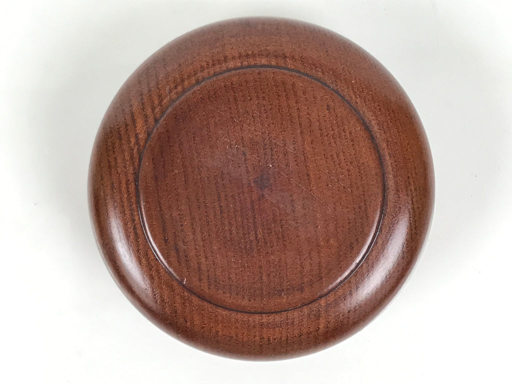Japanese Brushed Lacquer Wooden Sake Snack Cup Vtg Kobachi Bowl Brown L598