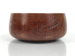 Japanese Brushed Lacquer Wooden Sake Snack Cup Vtg Kobachi Bowl Brown L598