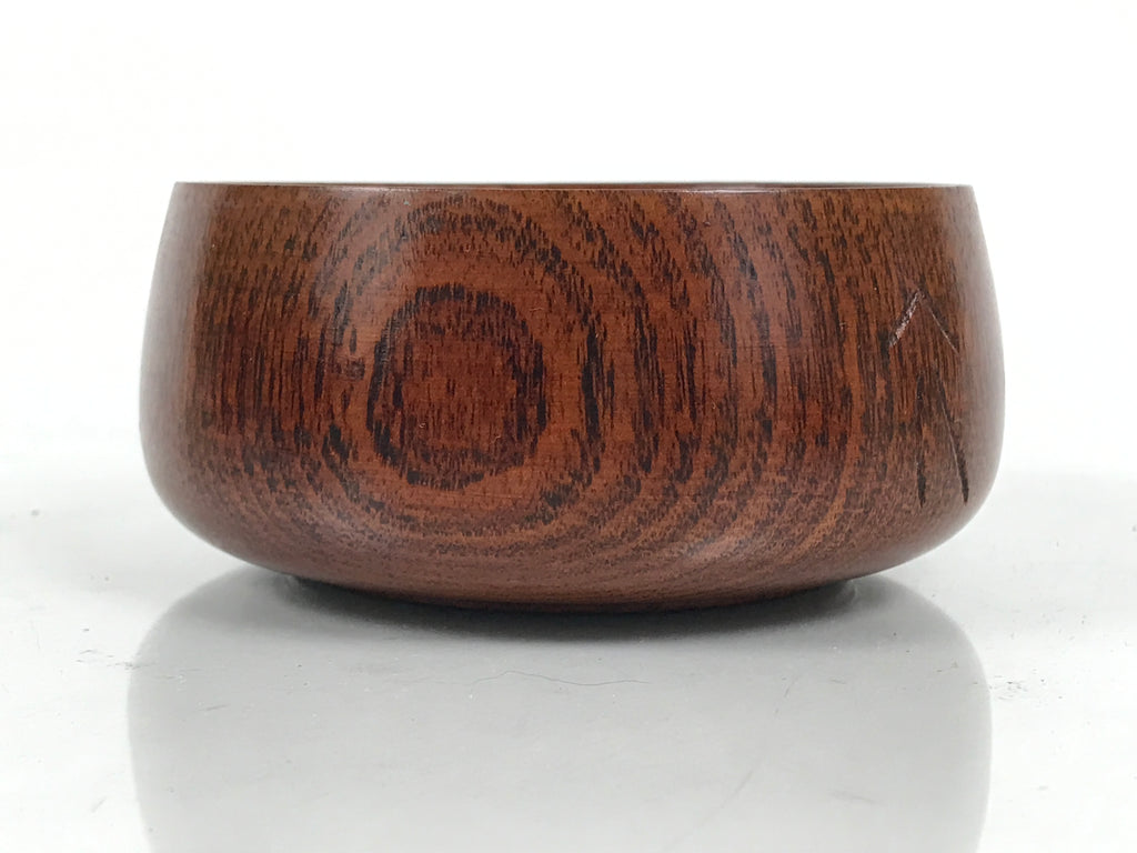 Japanese Brushed Lacquer Wooden Sake Snack Cup Vtg Kobachi Bowl Brown L598
