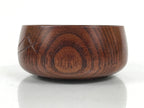Japanese Brushed Lacquer Wooden Sake Snack Cup Vtg Kobachi Bowl Brown L598