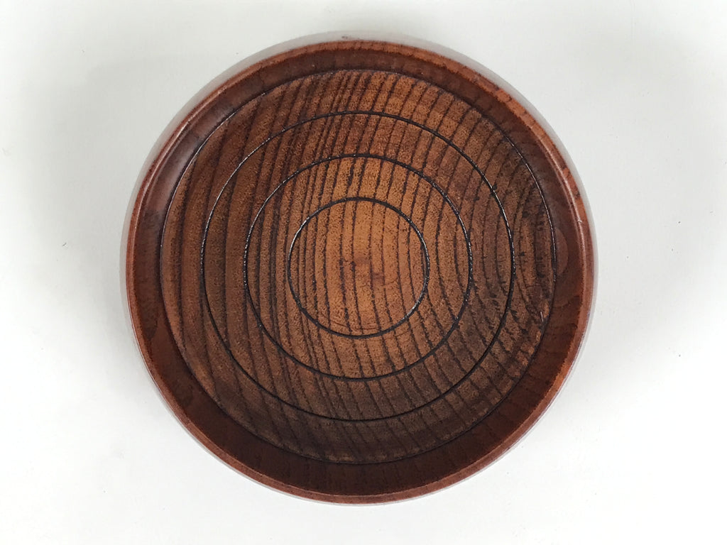 Japanese Brushed Lacquer Wooden Sake Snack Cup Vtg Kobachi Bowl Brown L599