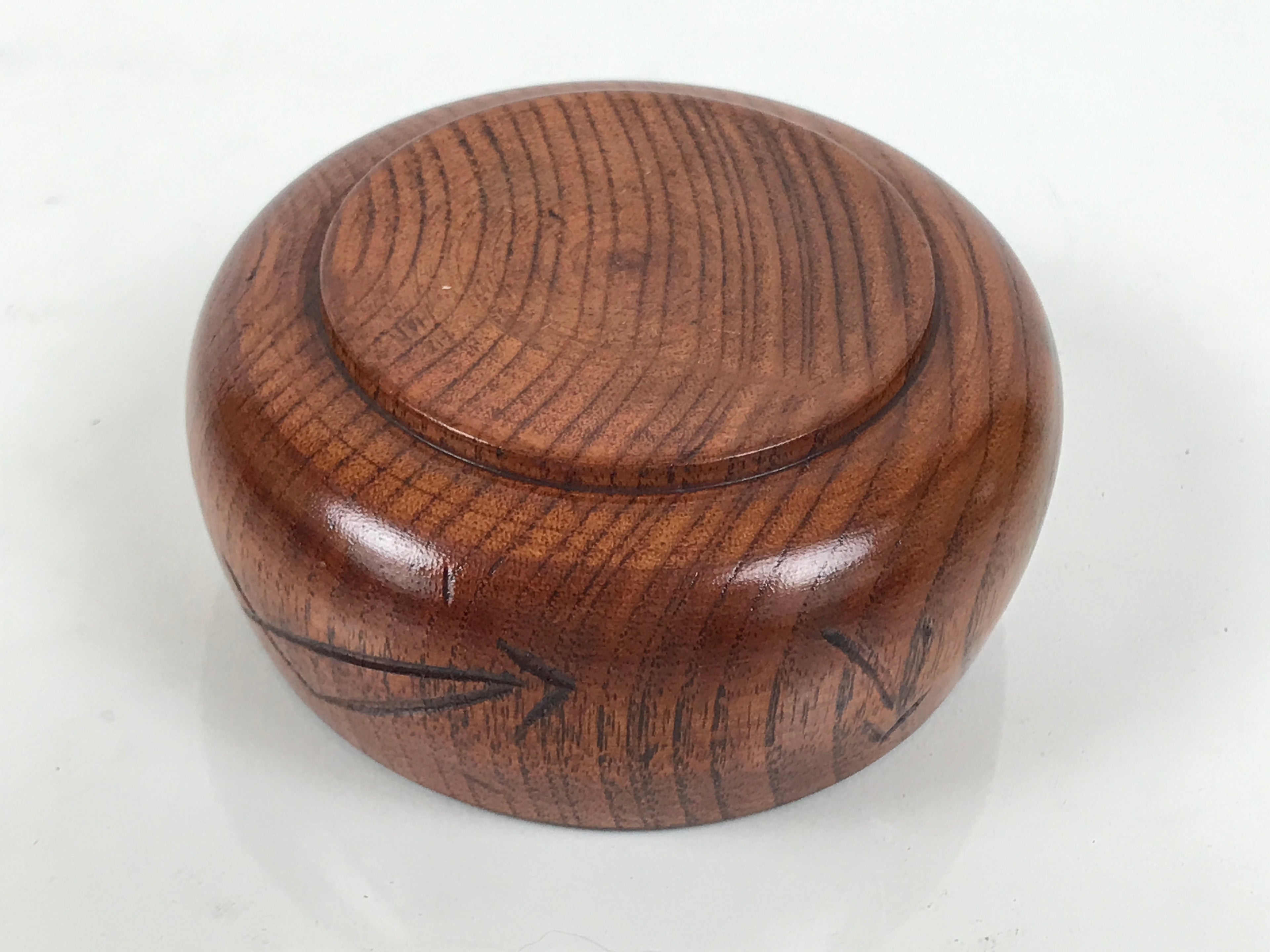 Japanese Brushed Lacquer Wooden Sake Snack Cup Vtg Kobachi Bowl Brown L599