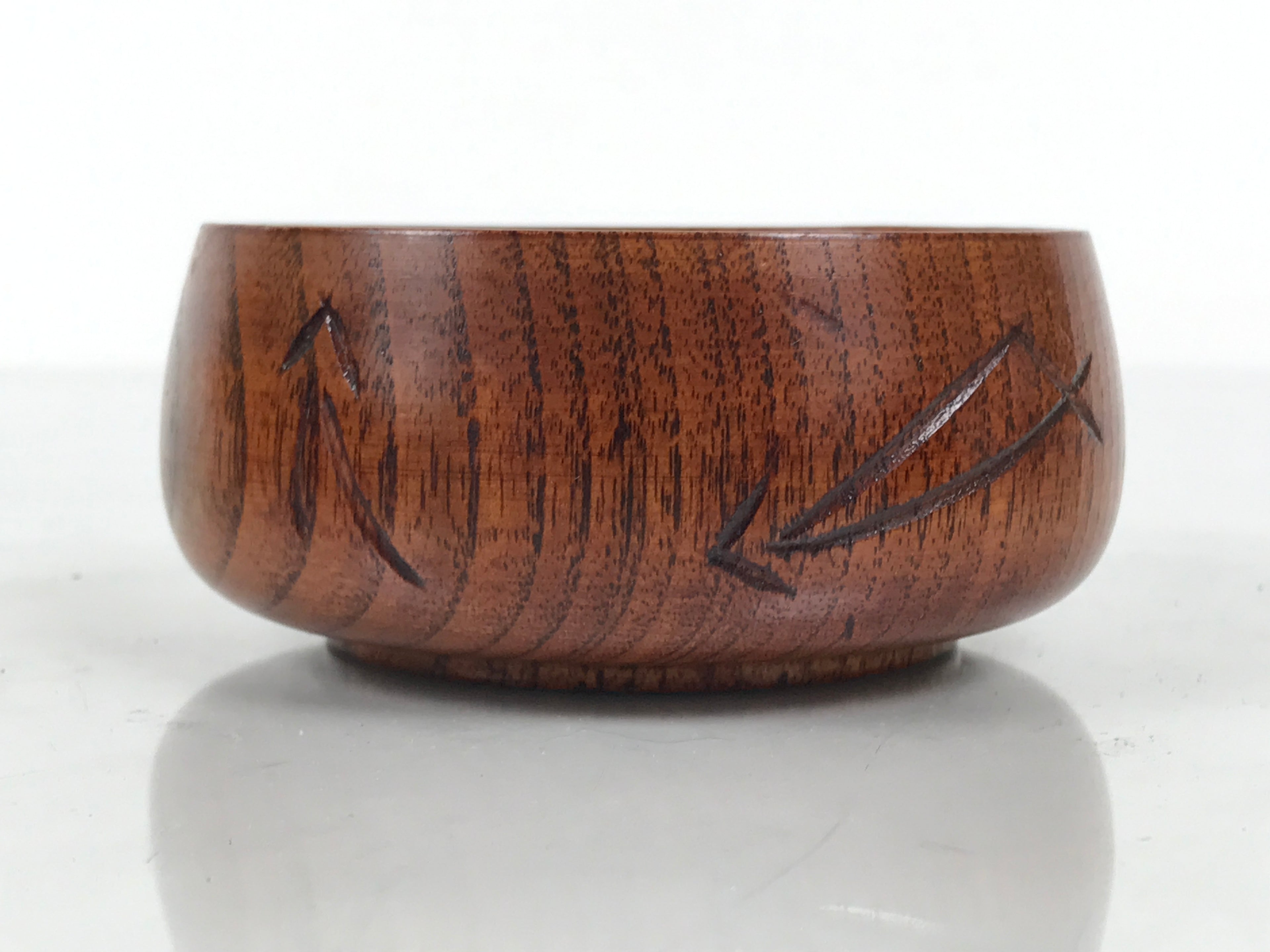 Japanese Brushed Lacquer Wooden Sake Snack Cup Vtg Kobachi Bowl Brown L599