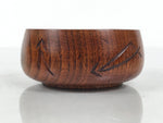 Japanese Brushed Lacquer Wooden Sake Snack Cup Vtg Kobachi Bowl Brown L599