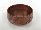 Japanese Brushed Lacquer Wooden Sake Snack Cup Vtg Kobachi Bowl Brown L600