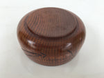 Japanese Brushed Lacquer Wooden Sake Snack Cup Vtg Kobachi Bowl Brown L600