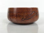 Japanese Brushed Lacquer Wooden Sake Snack Cup Vtg Kobachi Bowl Brown L600