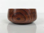 Japanese Brushed Lacquer Wooden Sake Snack Cup Vtg Kobachi Bowl Brown L600
