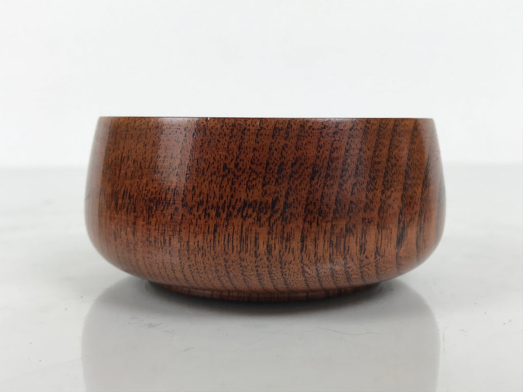 Japanese Brushed Lacquer Wooden Sake Snack Cup Vtg Kobachi Bowl Brown L600