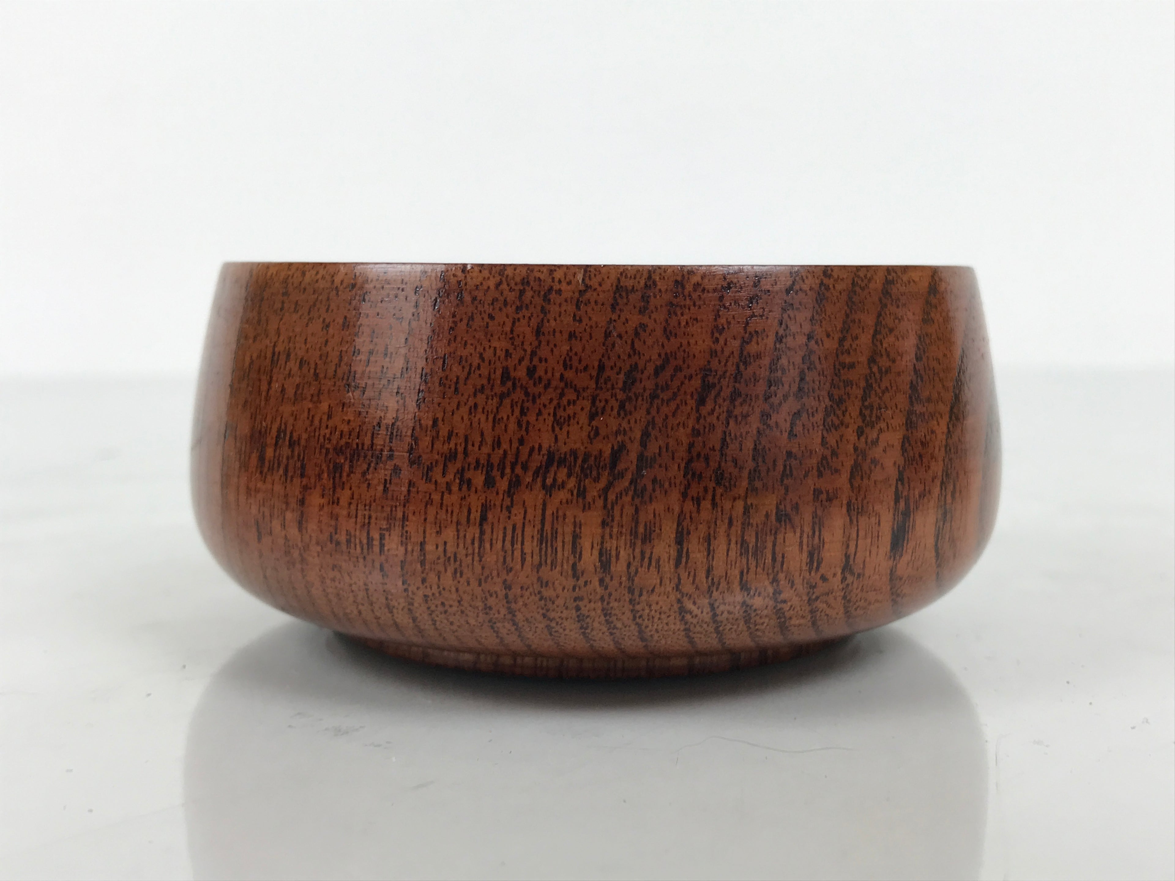 Japanese Brushed Lacquer Wooden Sake Snack Cup Vtg Kobachi Bowl Brown L600