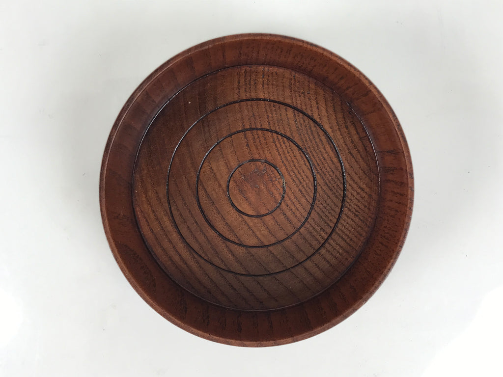 Japanese Brushed Lacquer Wooden Sake Snack Cup Vtg Kobachi Bowl Brown L601