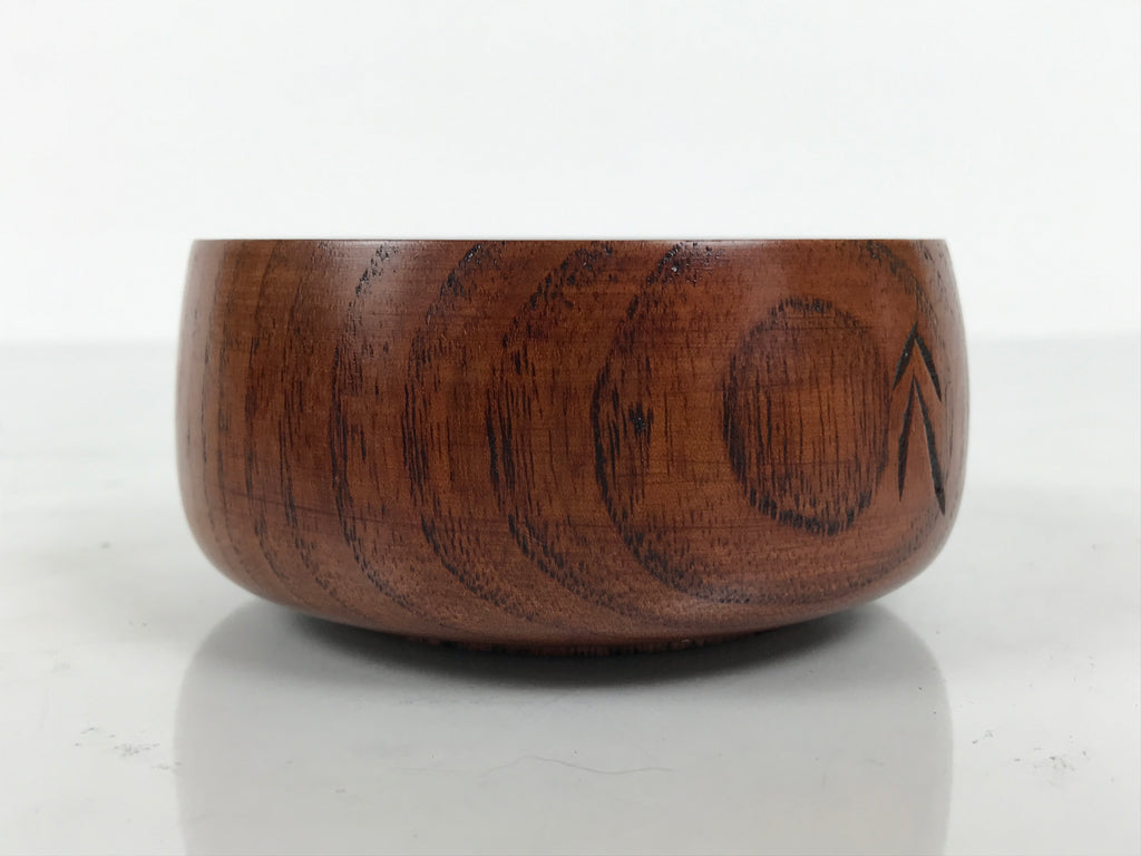 Japanese Brushed Lacquer Wooden Sake Snack Cup Vtg Kobachi Bowl Brown L601