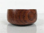 Japanese Brushed Lacquer Wooden Sake Snack Cup Vtg Kobachi Bowl Brown L601